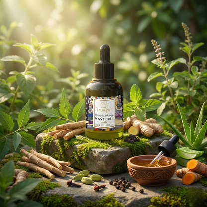 Óleo para o umbigo com 10 ervas para o equilíbrio hormonal, sono mais profundo e nutrição da pele e dos lábios