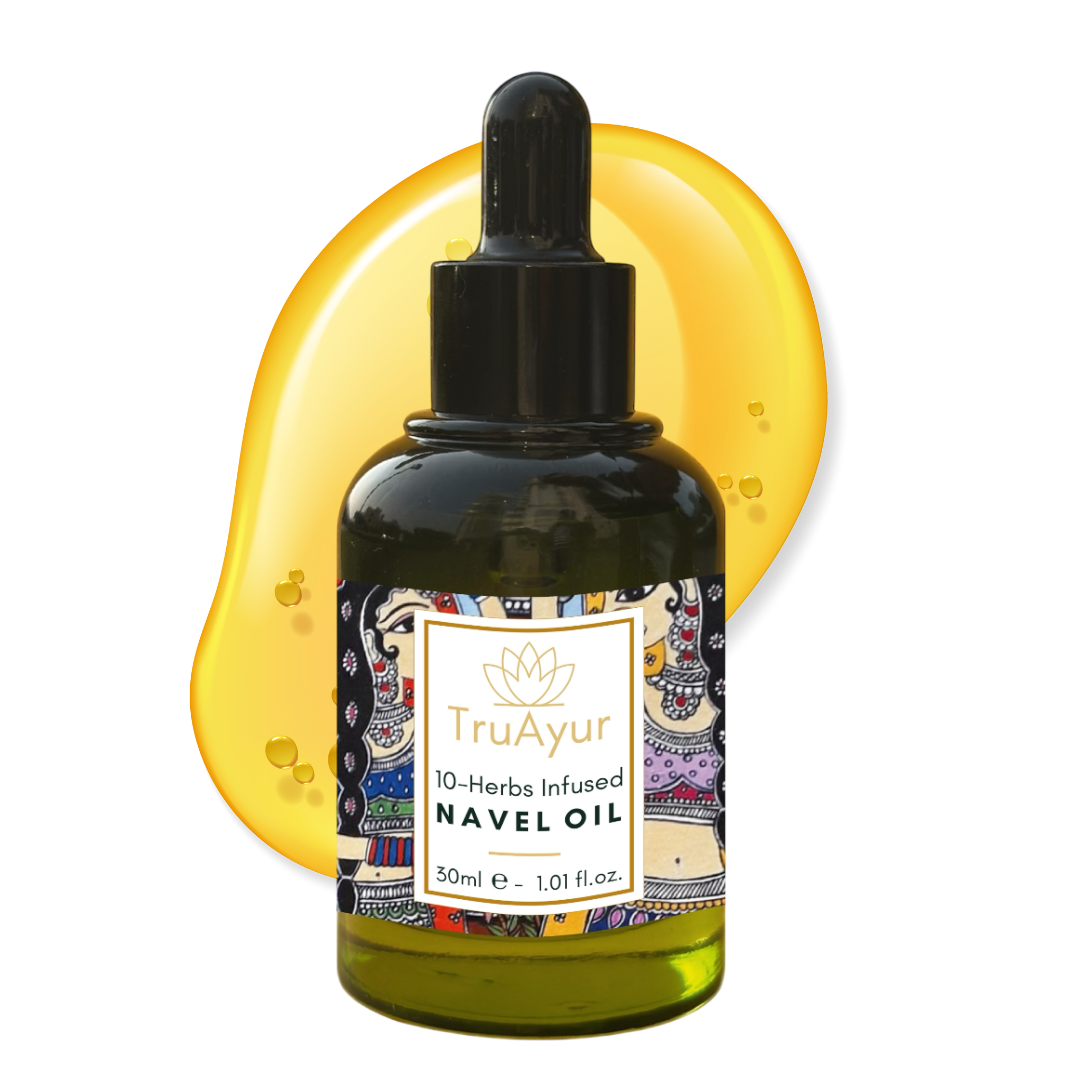Óleo para o umbigo com 10 ervas para o equilíbrio hormonal, sono mais profundo e nutrição da pele e dos lábios
