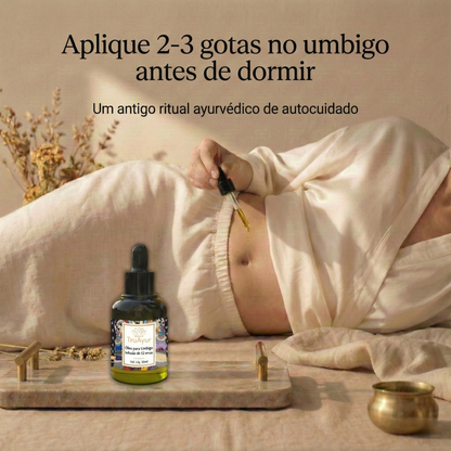 Óleo para o umbigo com 10 ervas para o equilíbrio hormonal, sono mais profundo e nutrição da pele e dos lábios