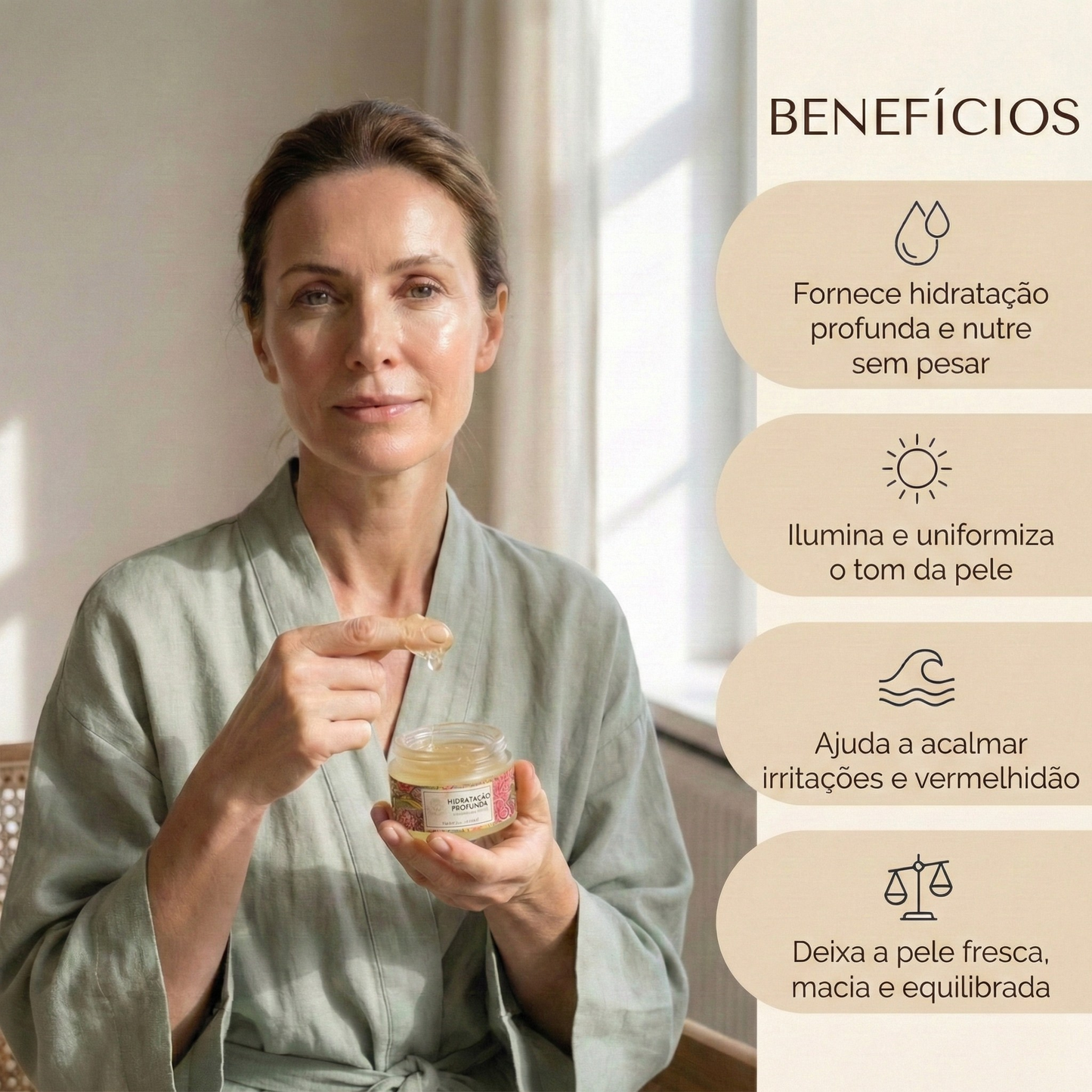 Gel Facial Fresco de Aloe com Açafrão da Caxemira e Alcaçuz para um brilho radiante e hidratação profunda