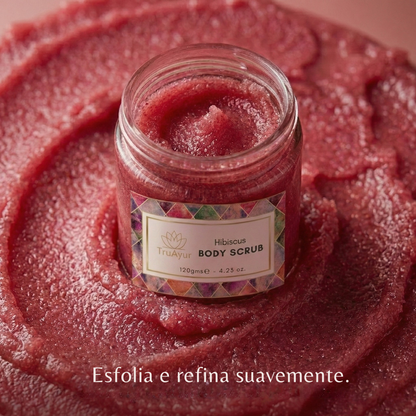 Esfoliante corporal de hibisco e rosa