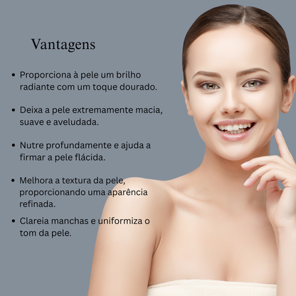 Kit Iluminador com Ouro 24K (Combinação de Óleo Facial e Corporal com Ouro 24K)