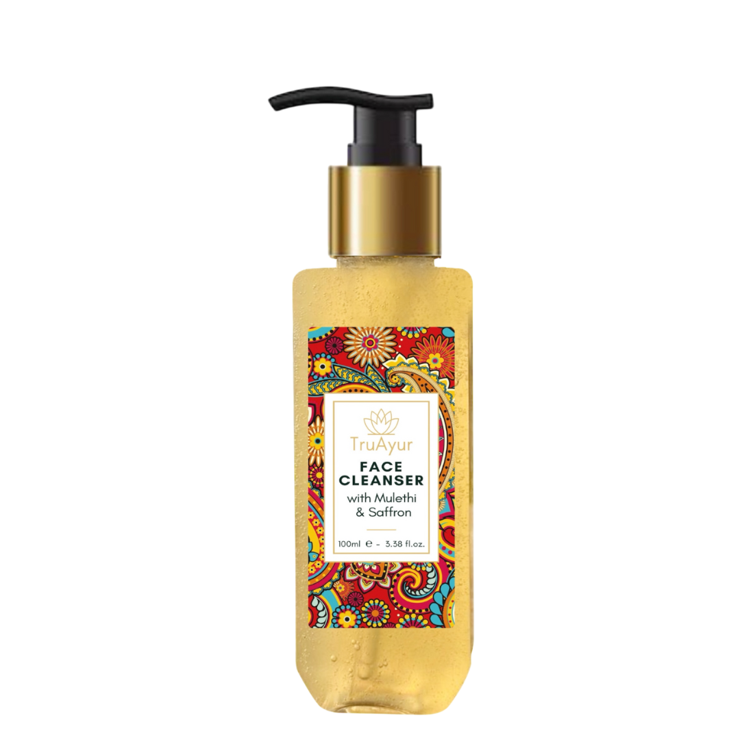 Sabonete facial ayurvédico com alcaçuz e açafrão.