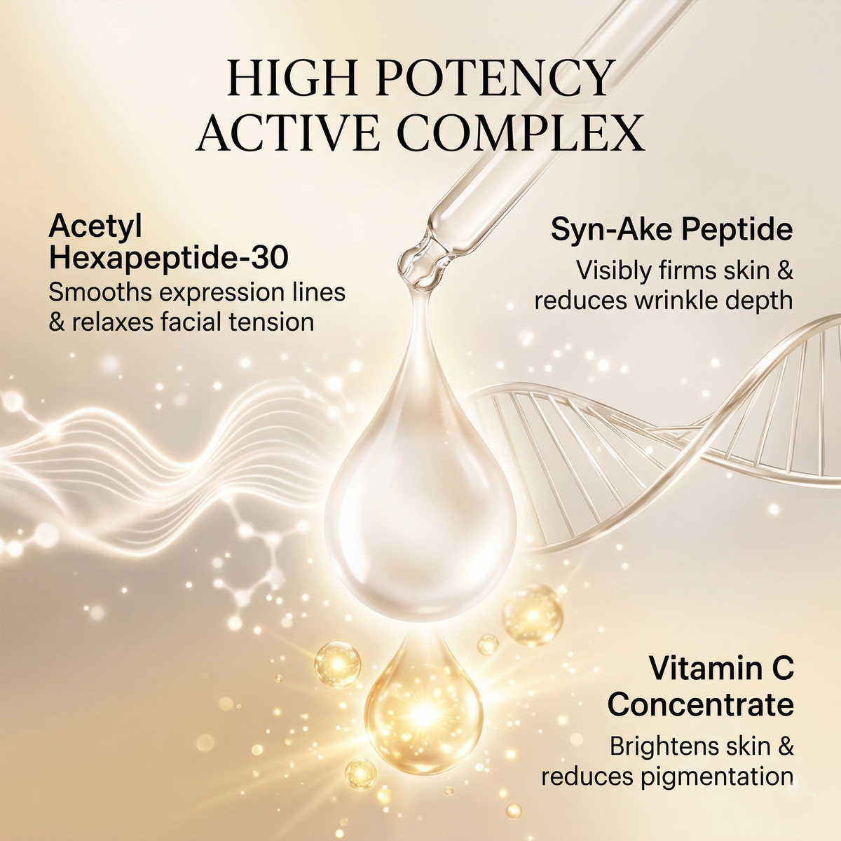 8-Herbs Ayurvedic Radiance Day Serum with Syn-Ake Peptide for deep hydration, all-day glow, and visible firming