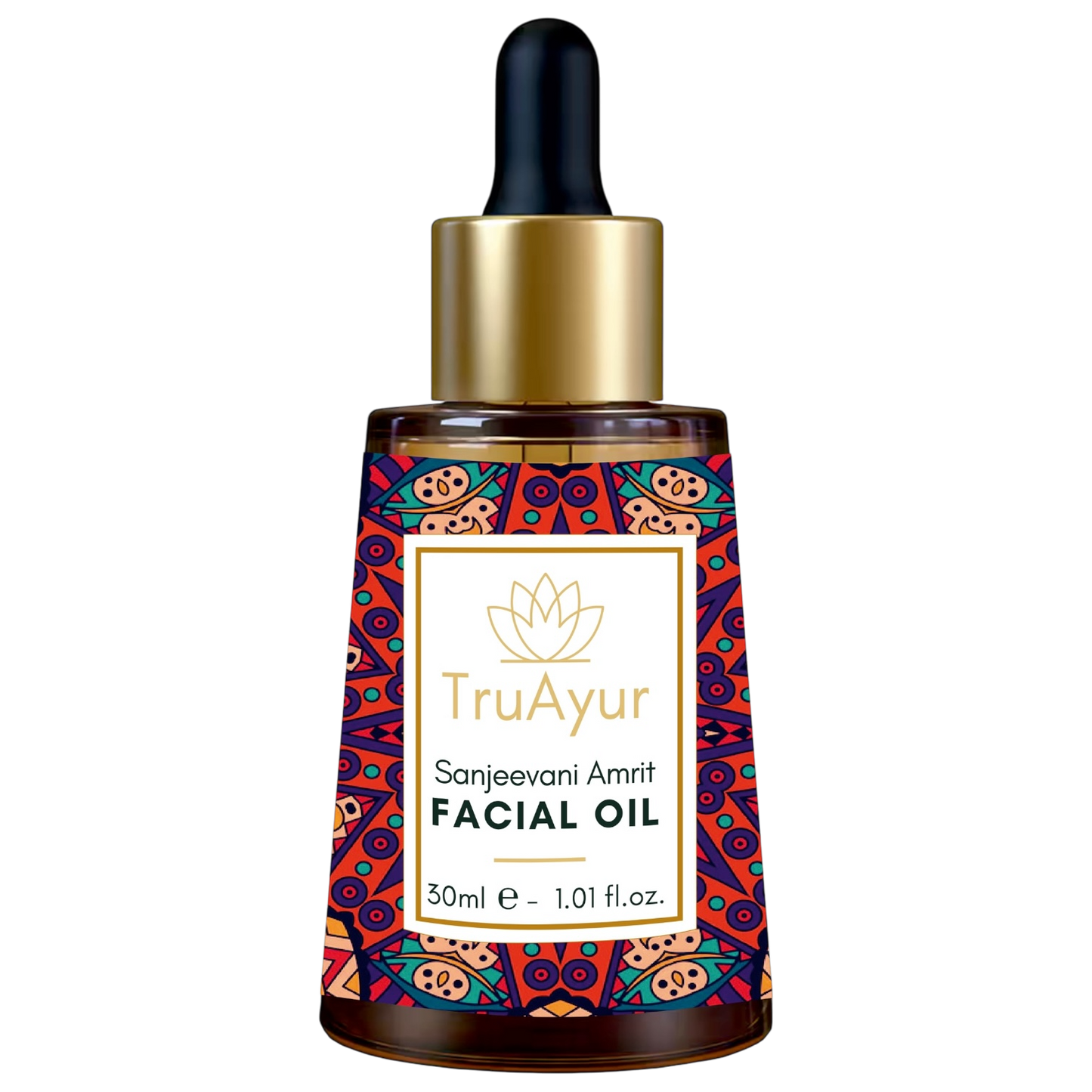 Óleo Facial Noturno Ayurvédico Antienvelhecimento com Óleo de Bakuchi, Tâmaras e Lichia