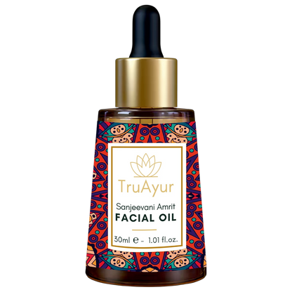 Óleo Facial Noturno Ayurvédico Antienvelhecimento com Óleo de Bakuchi, Tâmaras e Lichia