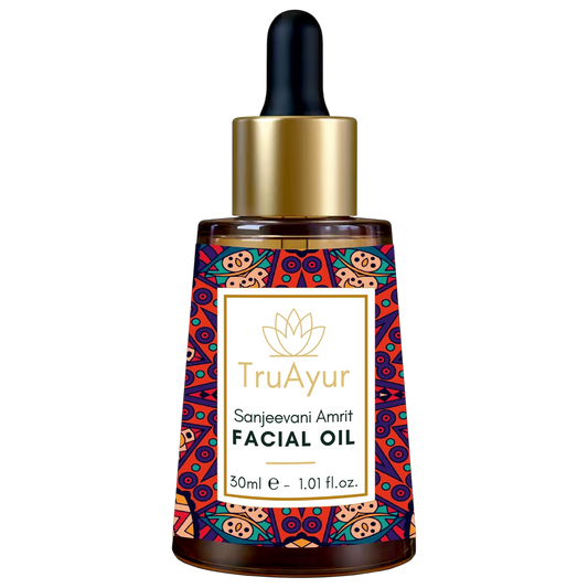 Óleo Facial Noturno Ayurvédico Antienvelhecimento com Óleo de Bakuchi, Tâmaras e Lichia